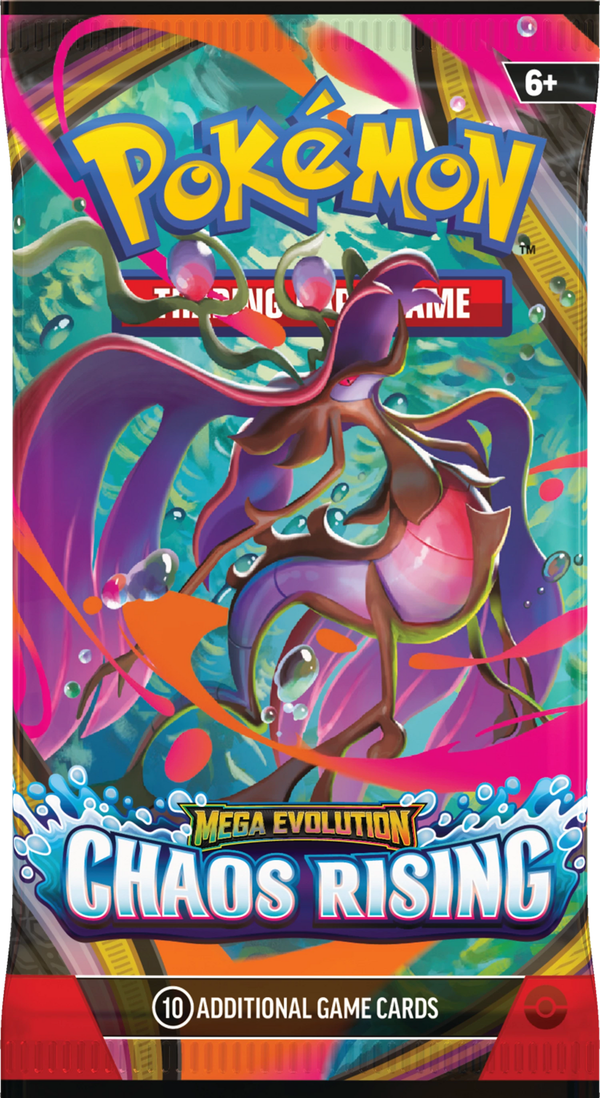 Pokémon Chaos Rising Boosterbox Vorderseite mit lila Charakterillustration
