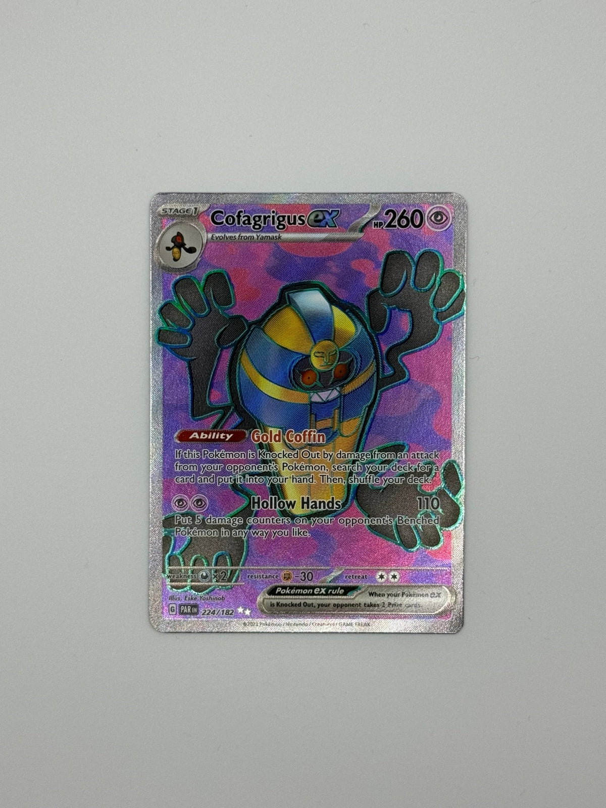 Cofagrigus EX – Full‑Art Secret Rare (224/182) | Paradox Rift (EN) | – jetzt bestellen bei Pokécado Kaufmann