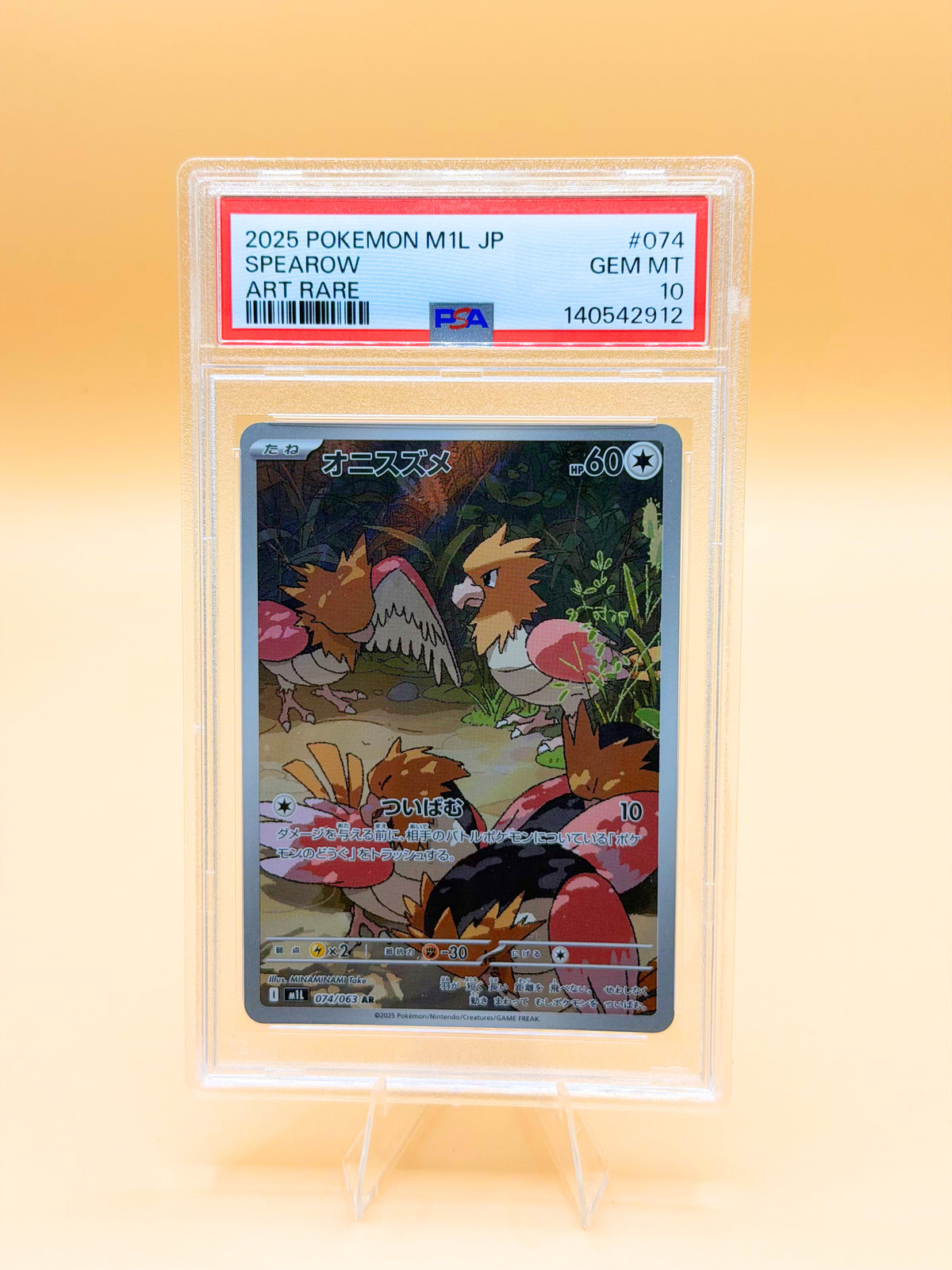 PSA-10-gekapselte Spearow Art Rare Sammelkarte in Schutzhülle