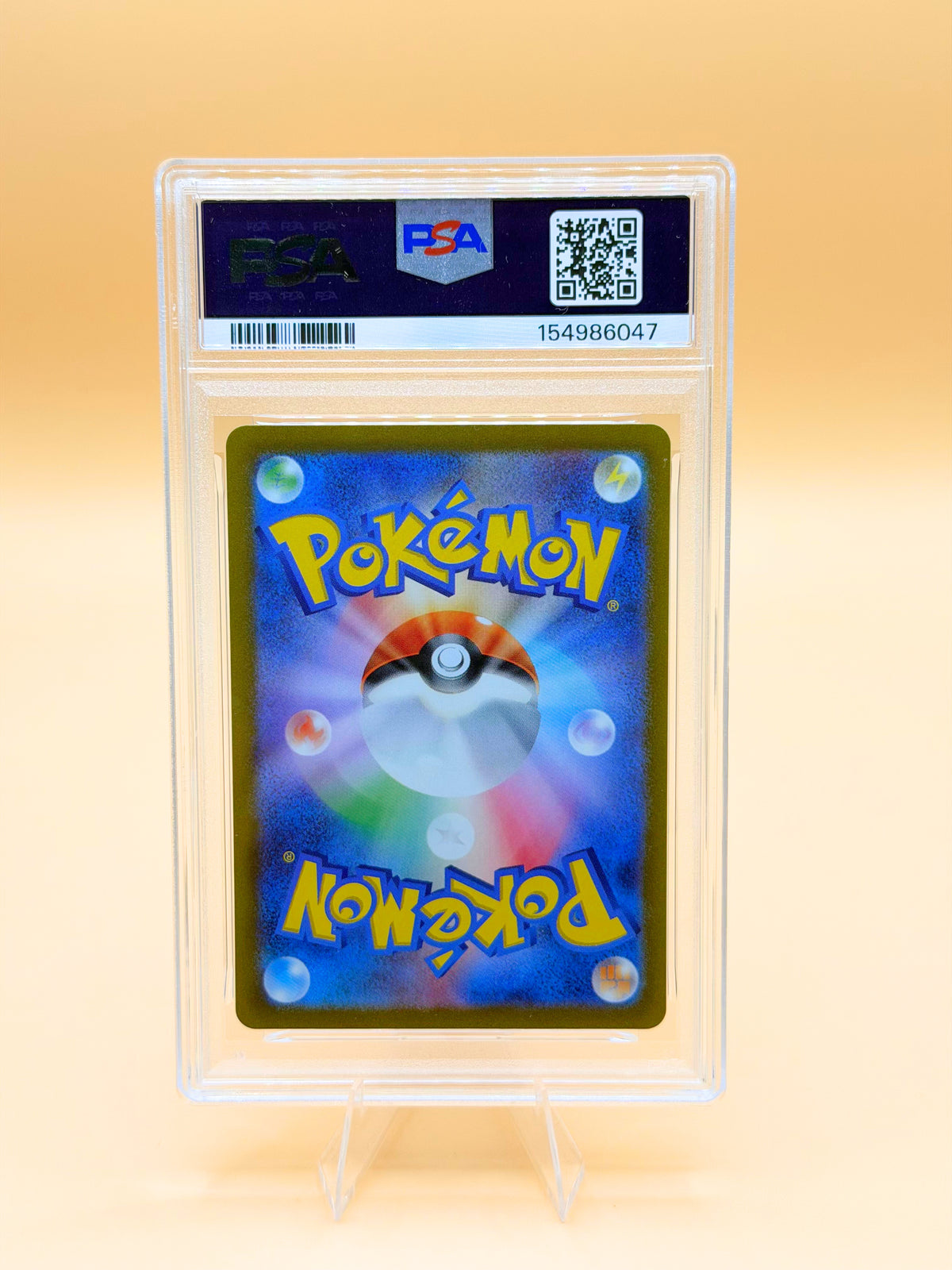 PSA-10 Pokémon-Karte im Hartschalen-Case, Rückseite sichtbar