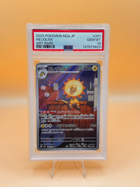 PSA-10 Heliolisk Art Rare Pokémon-Karte in Schutzhülle