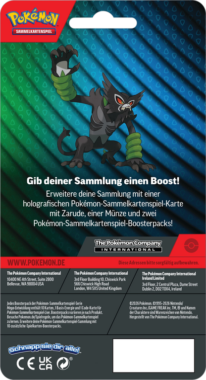 Pokémon 2er-Blister mit zwei Sammelkarten in Klarsichtverpackung