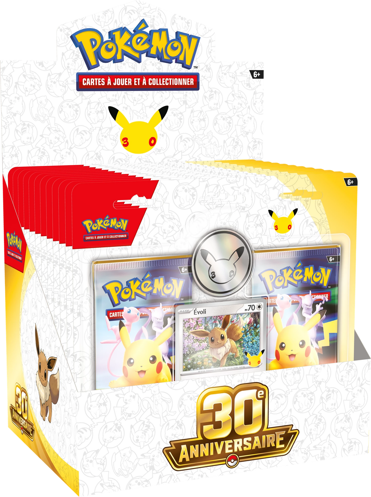 Pokémon 30. Jubiläum 2er-Karten-Blister, Frontansicht mit Pikachu-Motiv und 30e-Logo