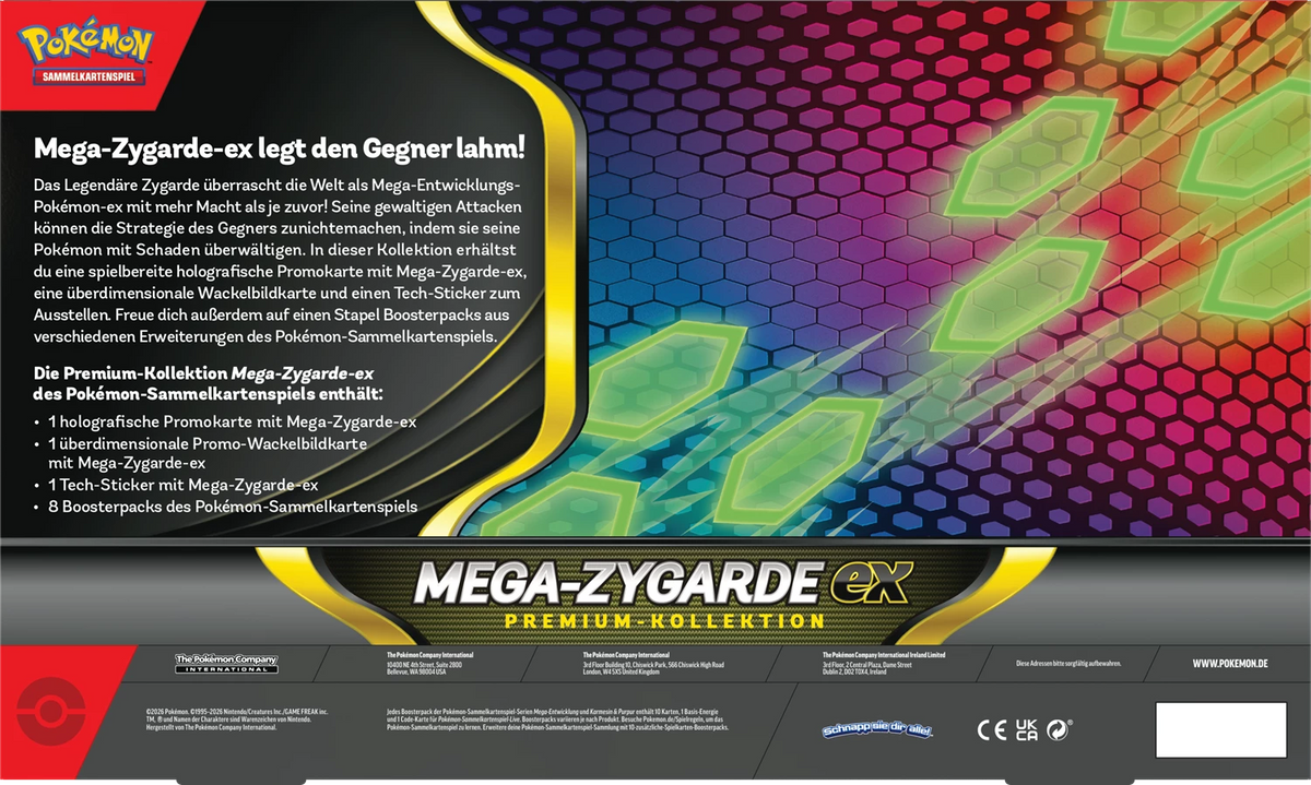 Premium-Kollektion mit Mega-Zygarde ex, Rückseite der Verpackung