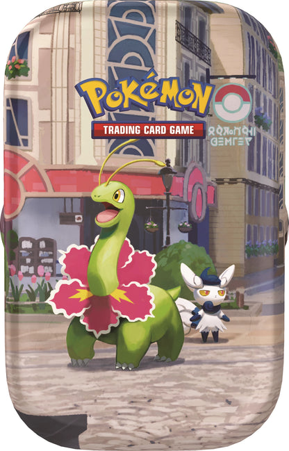Pokémon Mini-Tin mit grünem Krokodil-Pokémon und weißem Kaninchen-Pokémon vorne