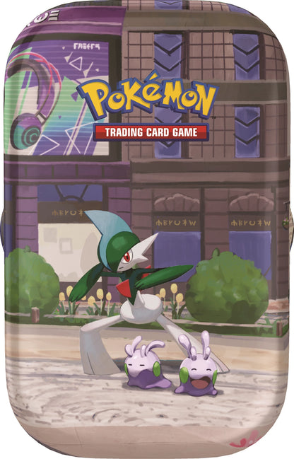 Pokémon Mini-Tin mit weißem und grünem Käfer-Pokémon sowie zwei Hasen-Pokémon