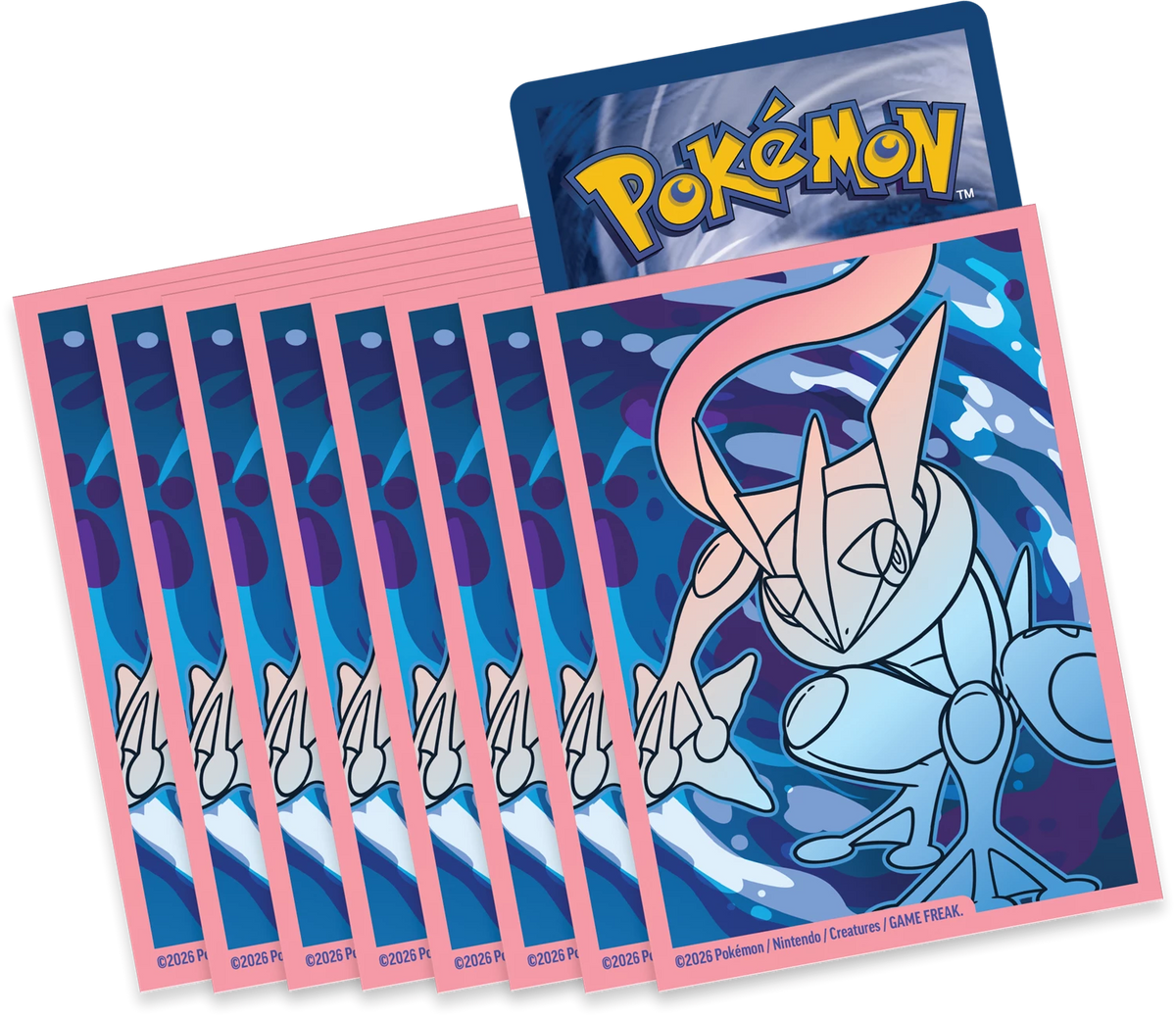 Pokémon Sammlerkarten-Deck mit Pokémon-Cover und Streifenmuster am Rand