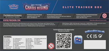 Rückseite der Pokémon Elite Trainer Box mit Barcode, QR-Code und Produktinfos