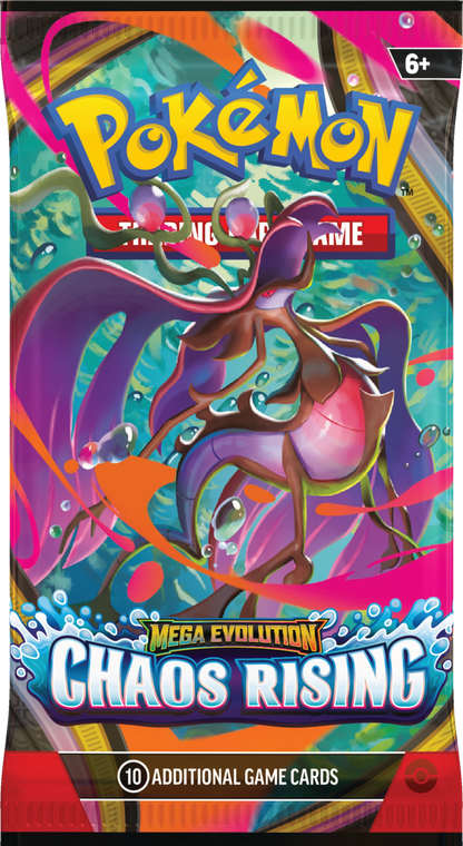 Pokémon Chaos Rising Boosterbox Vorderseite mit lila Charakterillustration
