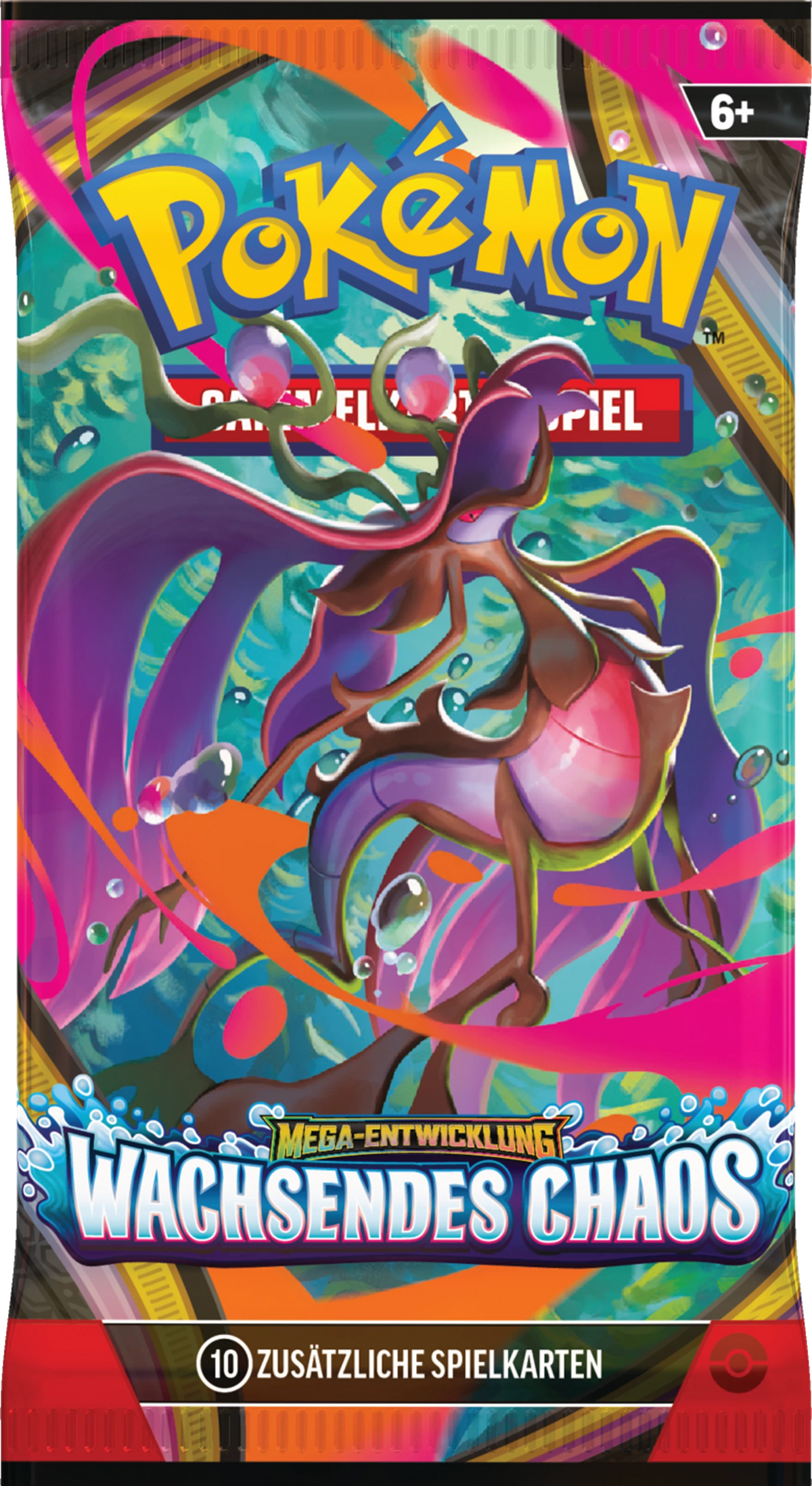 Pokémon-Boosterpack mit Wasserschlangen-Motiv, „Wachsendes Chaos“, 10 Zusatzkarten