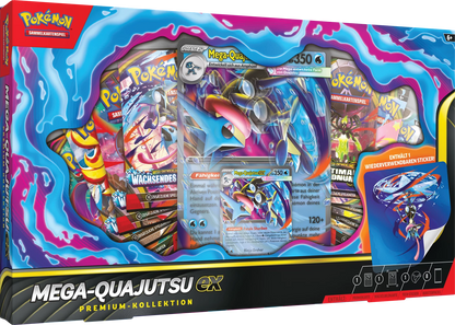 Pokémon Mega-Quajutsu ex Premium-Kollektion, bedruckte Spielkartenbox