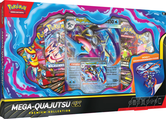 Pokémon Mega-Quajutsu ex Premium-Kollektion, bedruckte Spielkartenbox