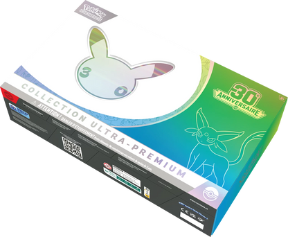 Pokémon Ultra-Premium Collection-Box mit Espeon ex Motiv, 30. Jubiläum, Rückseite