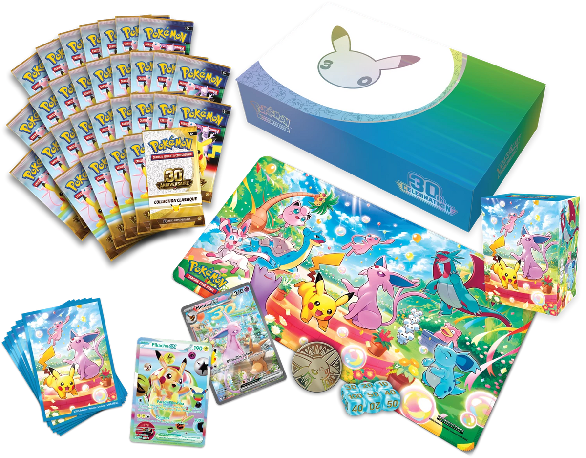 Pokémon Ultra-Premium Collection Espeon ex: blaue Box mit Kartenpacks und Sammelkarten