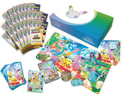 Pokémon Ultra-Premium Collection Espeon ex: blaue Box mit Kartenpacks und Sammelkarten