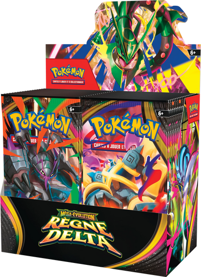 Pokémon Delta Reign Booster-Display mit Frontaufdruck und Mega-Evolution-Artwork, 6+