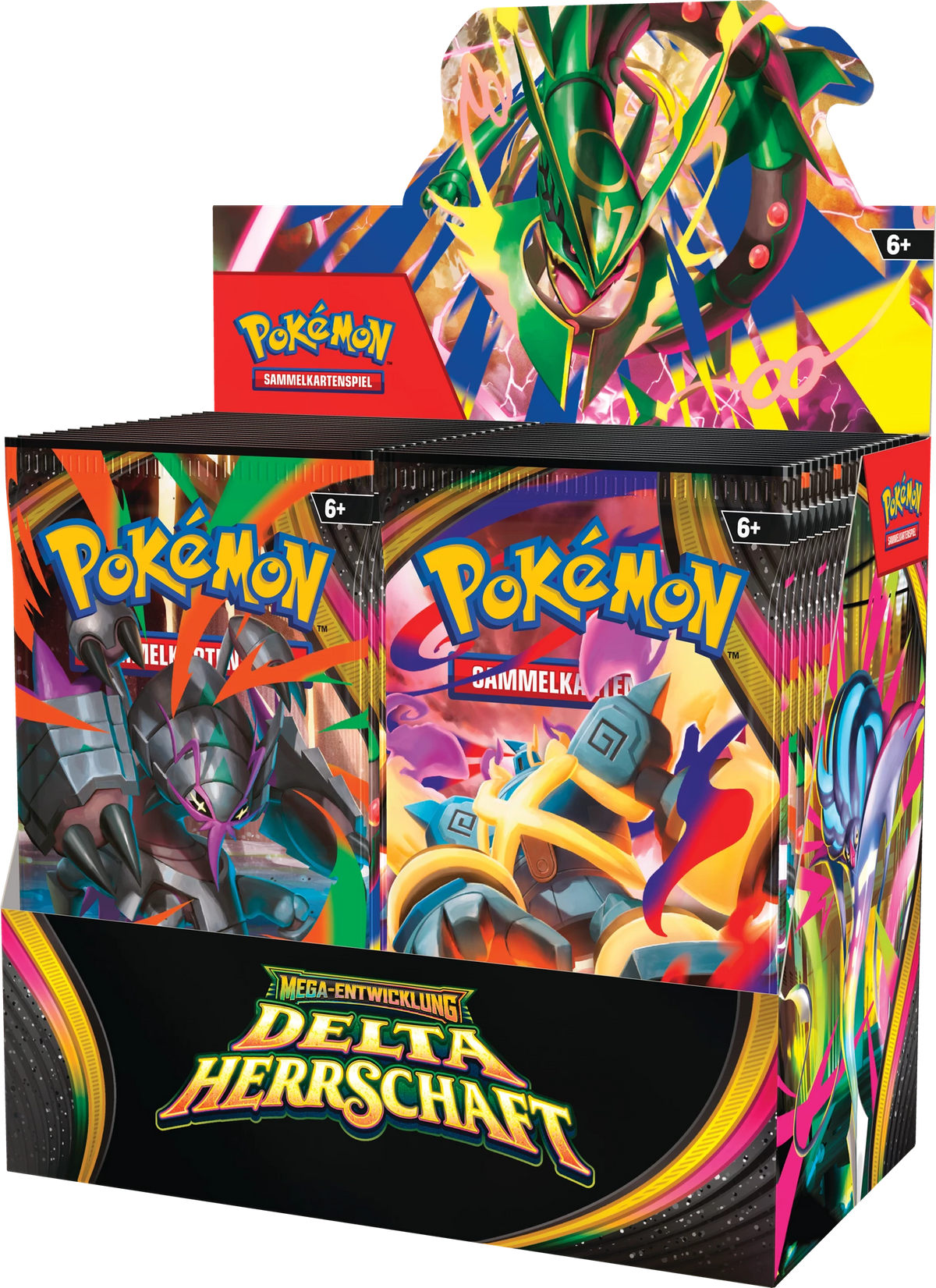 Pokémon Delta Herrschaft Booster-Display mit grüner Mega-Entwicklung-Illustration