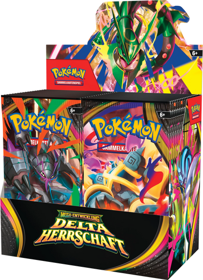 Pokémon Delta Herrschaft Booster-Display mit grüner Mega-Entwicklung-Illustration