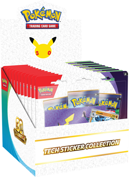 Pokémon Tech-Stickerkollektion Boxvorderseite mit Pikachu-Emblem
