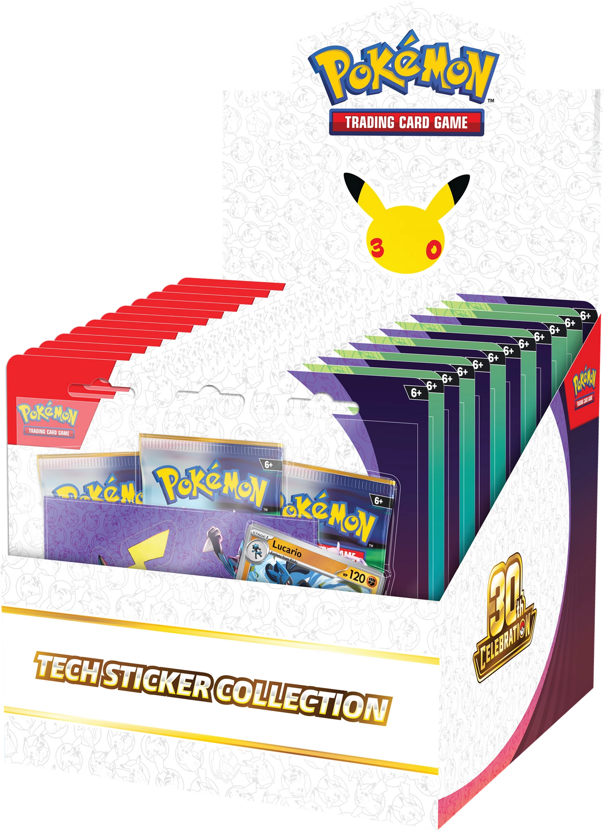 Tech-Stickerkollektion-Box mit 30-Jubiläumsbadge und Kartenpackungen