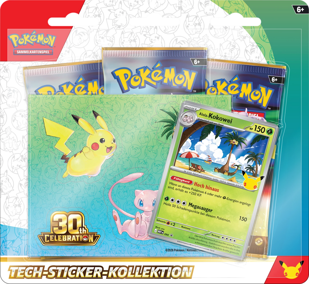 Pokémon Tech-Sticker-Kollektion, Blister mit grünen Stickerkarten