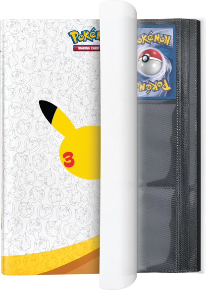 Pokémon-Ordnerkollektion mit Hülle, grauem Innenfach und weißem Cover mit Pikachu-3