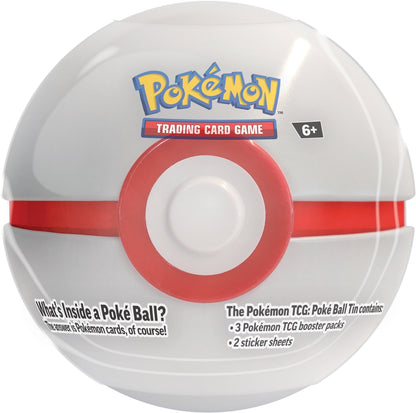 Poké Ball-Dose mit rotem Mittelband und weißem Innenkreis, Pokémon Trading Card Game