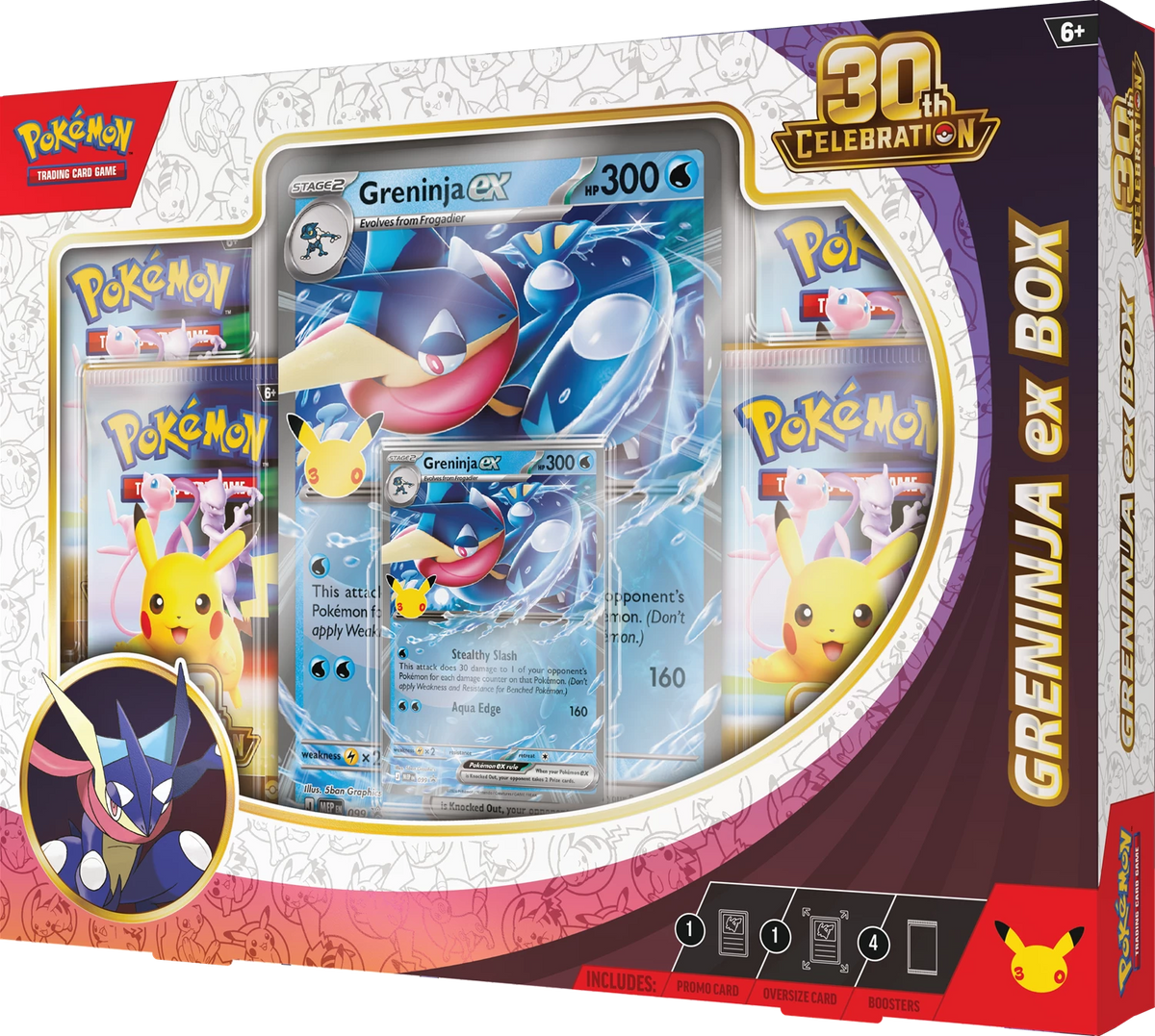 Pokémon ex Box 30th Anniversary Greninja ex, Frontansicht aus leichtem Winkel