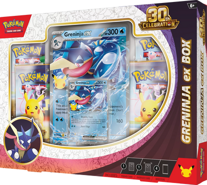 Pokémon ex Box 30th Anniversary Greninja ex, Frontansicht aus leichtem Winkel