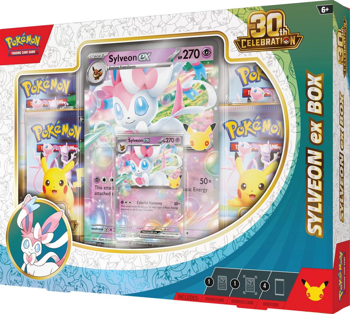 Pokémon ex Box 30th Anniversary Sylveon ex, Frontansicht aus leichtem Winkel