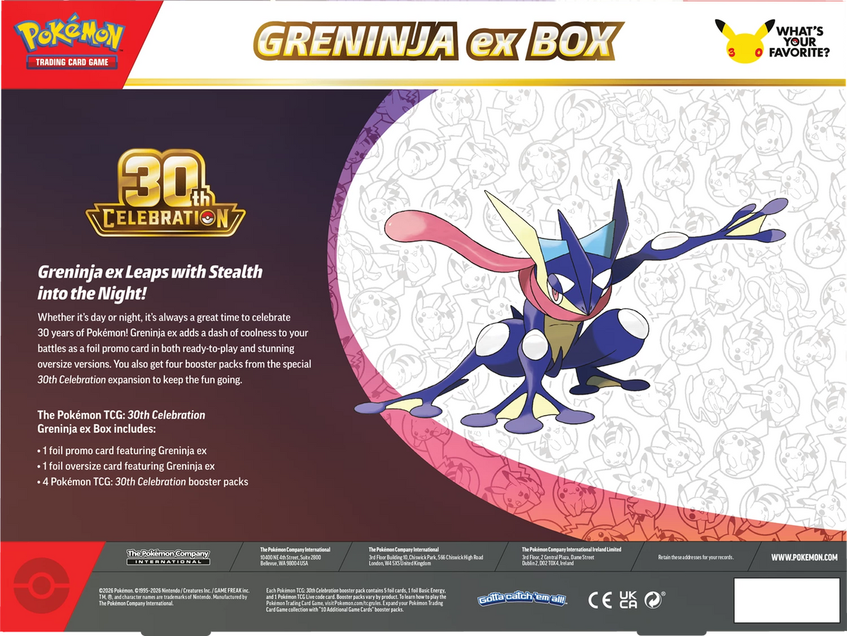 Pokémon ex Box 30th Anniversary Greninja ex, Rückseite mit Illustrationsfigur