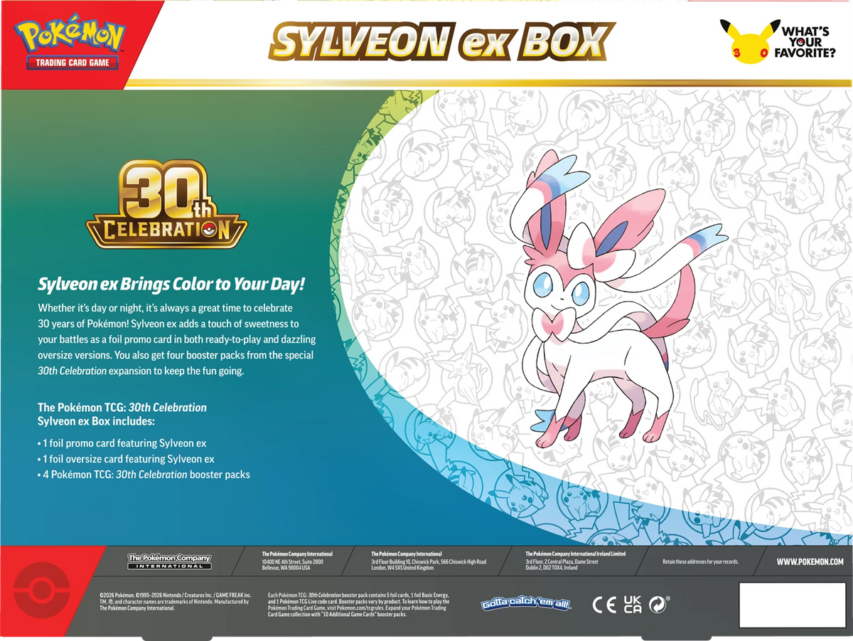 Pokémon ex Box 30th Anniversary Sylveon ex, Rückseite mit Illustrationsfigur