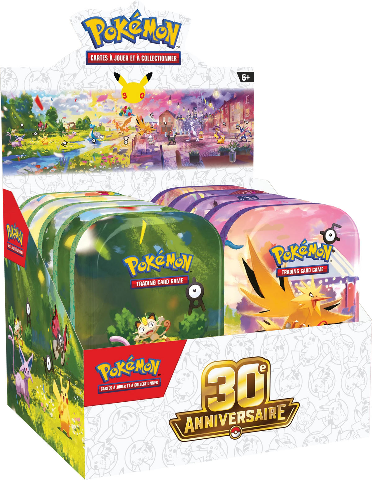 Pokémon 30. Jubiläum Mini-Tin Set: Kartonverpackung mit zwei Dosen