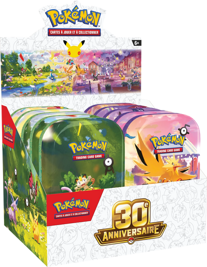Pokémon 30. Jubiläum Mini-Tin Set: Kartonverpackung mit zwei Dosen
