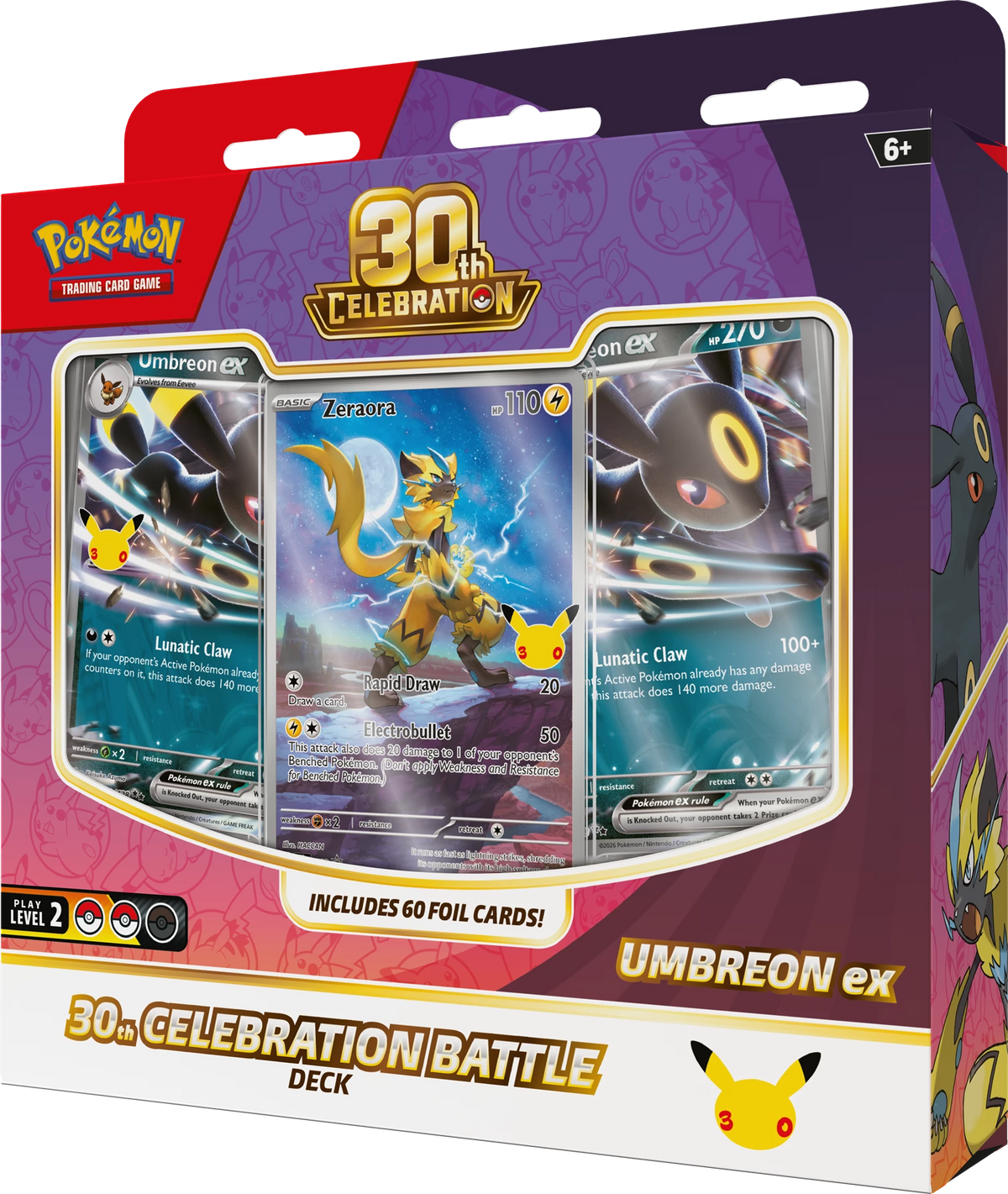 Pokémon 30th Celebration Battle Deck mit Umbreon ex, Vorderseite mit Kartendesign