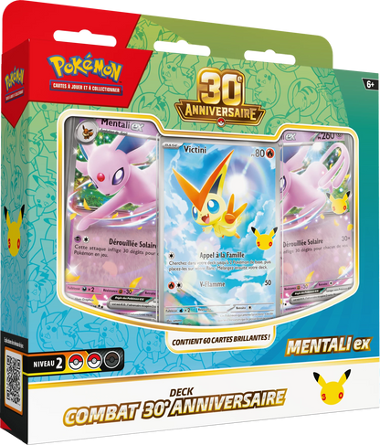 Pokémon 30th-Feier Kampfdeck-Box, Mentaliex-Ex-Display mit 30-Jahre-Logo