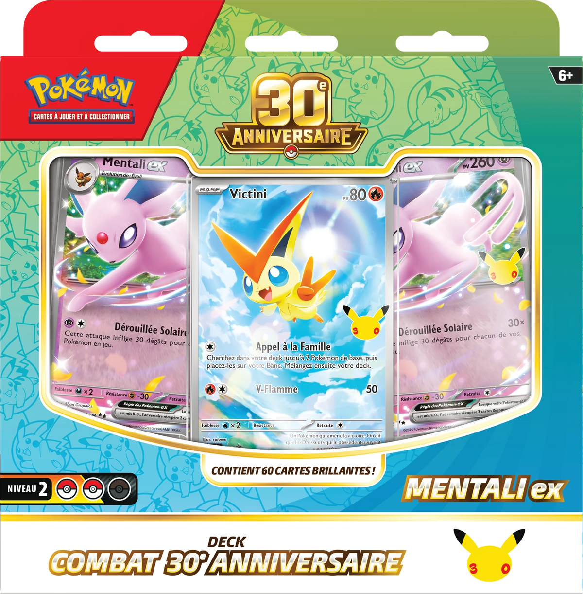 Pokémon 30th-Feier Kampfdeck-Box mit drei Mentaliex-Ex Karten im Set