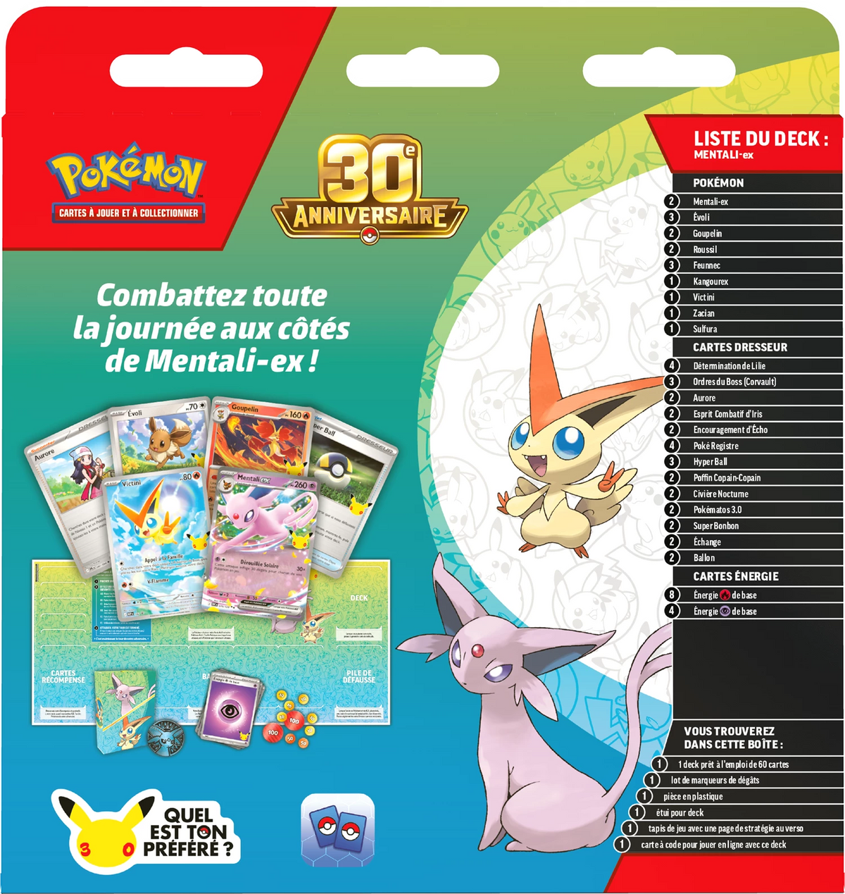 Pokémon 30th-Feier Kampfdeck-Box mit Kartenset, Energiekarten und Zubehör