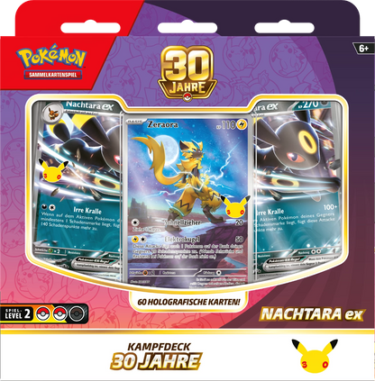 Pokémon Battle Deck 30 Jahre Nachtara ex mit 60 holografischen Karten, Frontansicht