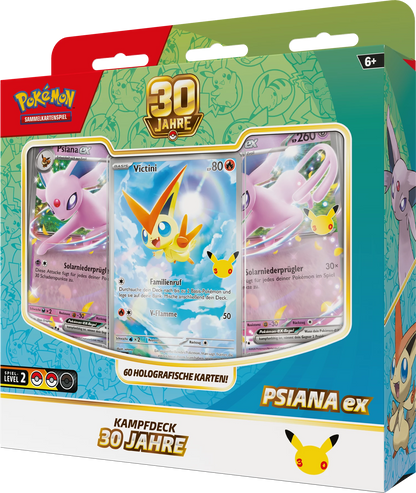 Pokémon Kampfdeck 30 Jahre Psiana ex, Packung mit drei holografischen Karten