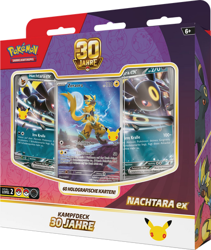 Pokémon Battle Deck 30 Jahre Nachtara ex, Kartenansicht in Klappverpackung