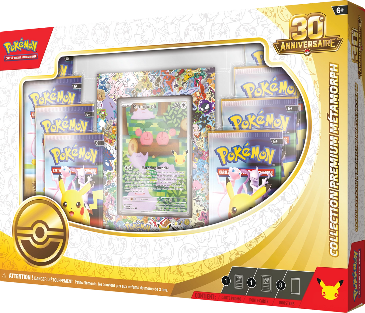 Pokémon Ditto Premium-Sammelbox (30. Jubiläum) mit Metamorph-Karte im Schaukasten