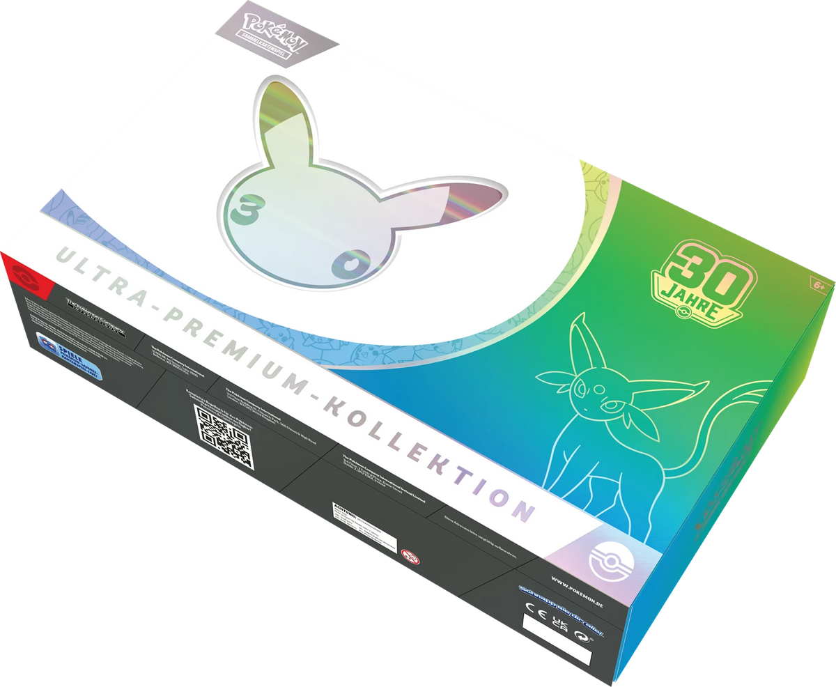 Pokémon Ultra-Premium-Kollektion-Box mit Espeon-ex-Silhouette auf Deckel