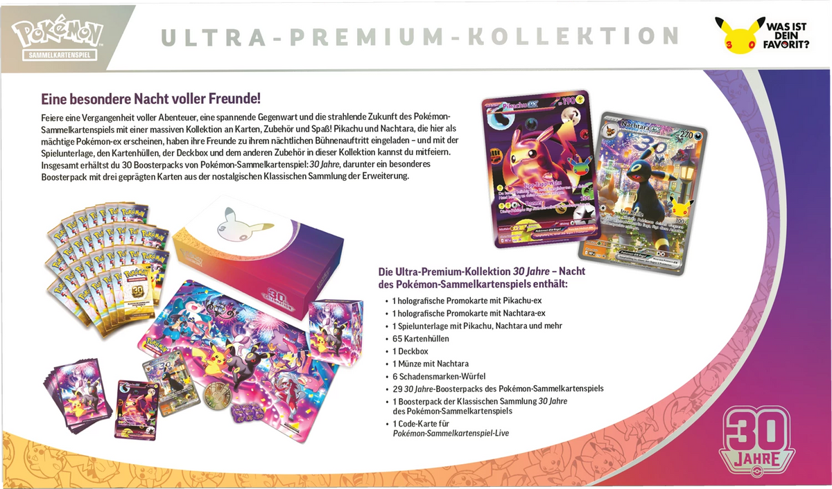 Pokémon Sammelkarten-Set in Ultra-Premium-Box mit mehreren Boosterpacks und Kartenhüllen