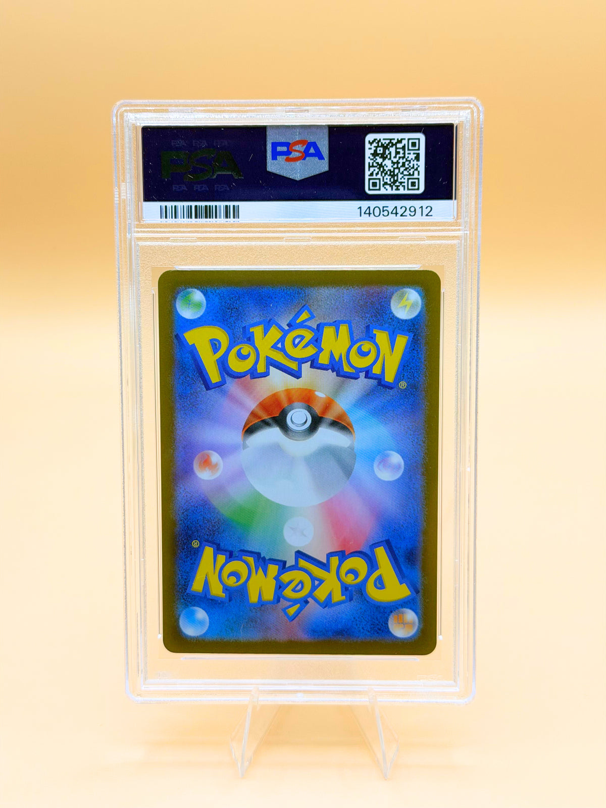 PSA-bewertete Pokémon-Karte in Hartplastik-Slab, Rückseite sichtbar