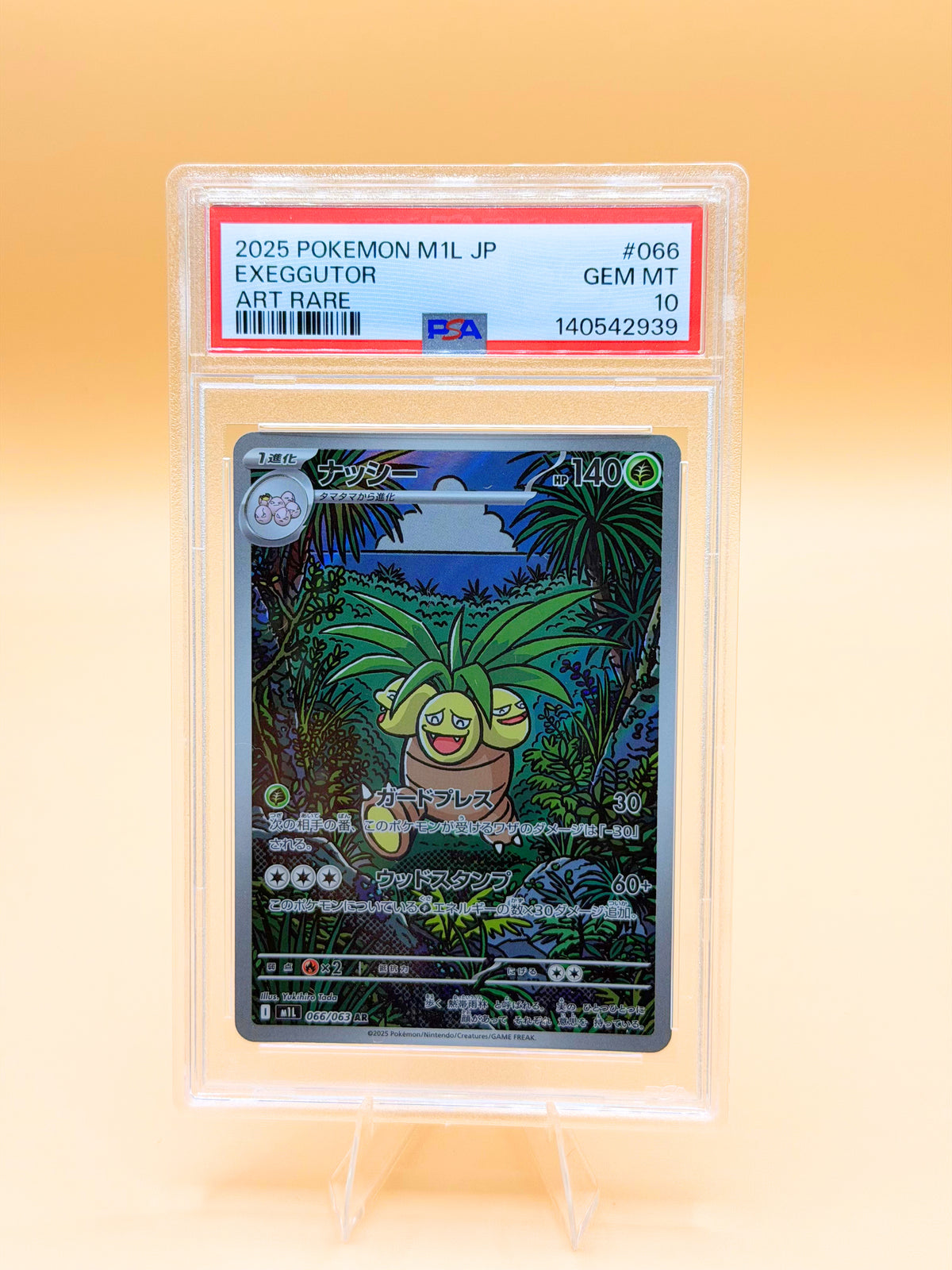 PSA 10 Exeggutor Art Rare Pokémon-Karte im Schutzcase