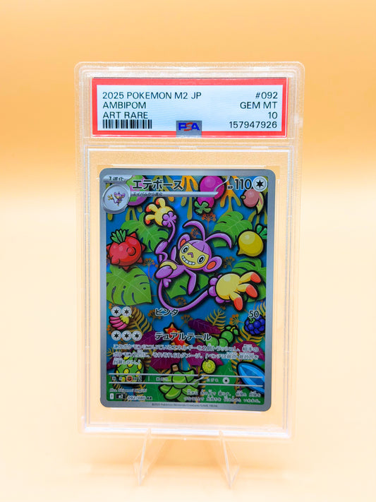 Ambipom Pokémon-Sammelkarte im PSA-10-Case, Art Rare, japanische Ausgabe