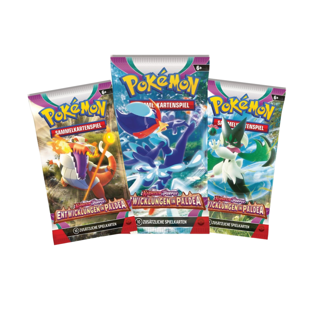 3er Pokémon Booster-Pack-Bundle für das Sammelkartenspiel, drei bedruckte Packs