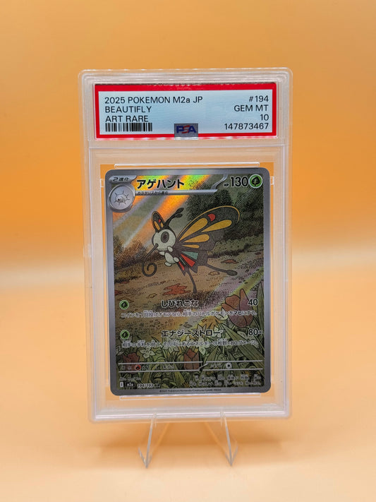 PSA-10-gekapselte Pokémon-Sammelkarte Beautifly Art Rare