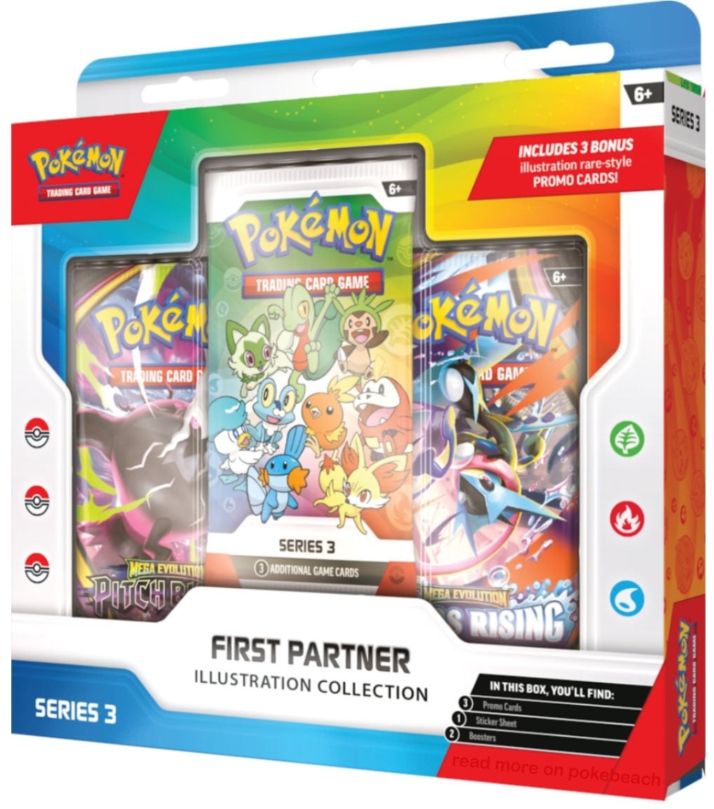 Pokémon First Partner Illustration Collection, Serie 3: Verpackung mit drei Kartenpacks